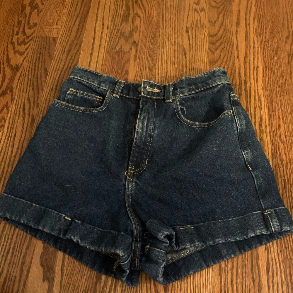 dark wash jean shorts